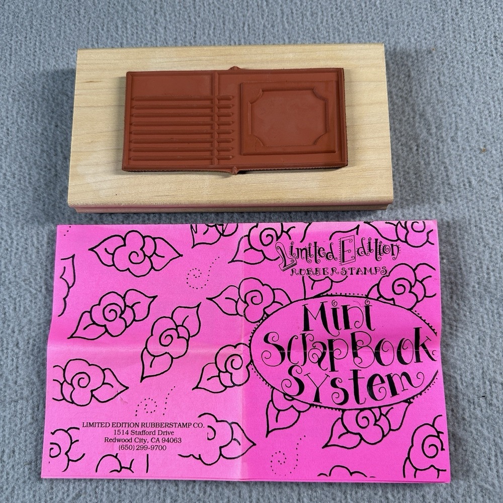 Limited Edition 1997 Wood Mounted Rubber Stamp Both Sides Extra Large 7X4"